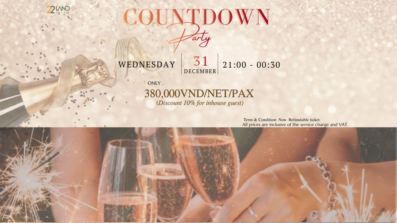 Chào Đón Năm Mới tại 22Land Sky Bar 2026